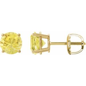 14K Yellow 8 mm Lab-Grown Yellow Sapphire Stud Earrings 1874:70809:P