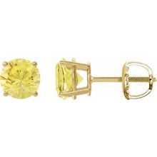 14K Yellow 7 mm Lab-Grown Yellow Sapphire Stud Earrings 1874:70721:P