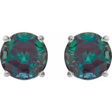 Sterling Silver 8 mm Lab-Grown Alexandrite Stud Earrings 1874:70560:P