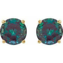 14K Yellow 7 mm Lab-Grown Alexandrite Stud Earrings 1874:70704:P