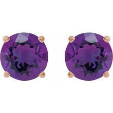 14K Rose 8 mm Natural Amethyst Stud Earrings 1874:70763:P