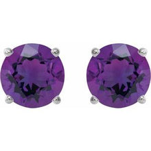 Sterling Silver 8 mm Natural Amethyst Stud Earrings 1874:70835:P
