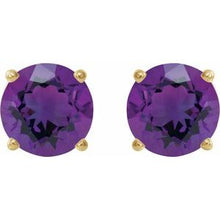 14K Yellow 7 mm Natural Amethyst Stud Earrings 1874:70439:P