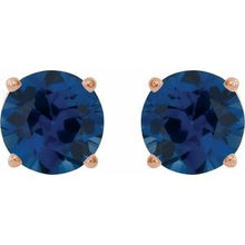 14K Rose 6 mm Lab-Grown Blue Sapphire Stud Earrings 1874:70579:P