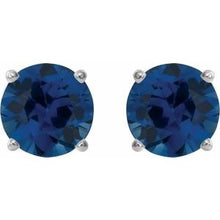 Platinum 6 mm Lab-Grown Blue Sapphire Stud Earrings 1874:70633:P