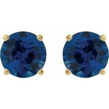 14K Yellow 5 mm Lab-Grown Blue Sapphire Stud Earrings 1874:70186:P