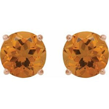 14K Rose 7 mm Natural Citrine Stud Earrings 1874:70675:P