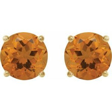 14K Yellow 7 mm Natural Citrine Stud Earrings 1874:70711:P