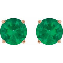 14K Rose 6 mm Lab-Grown Emerald Stud Earrings 1874:70311:P