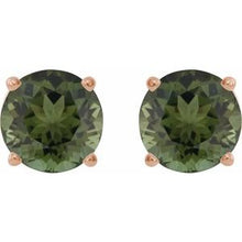 14K Rose 6 mm Natural Green Tourmaline Stud Earrings 1874:70589:P