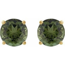 14K Yellow 6 mm Natural Green Tourmaline Stud Earrings 1874:70625:P