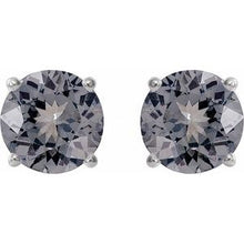 14K White 6 mm Natural Gray Spinel Stud Earrings 1874:70606:P