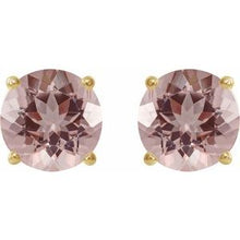 14K Yellow 7 mm Natural Pink Morganite Stud Earrings 1874:70715:P