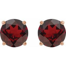 14K Rose 8 mm Natural Mozambique Garnet Stud Earrings 1874:70767:P