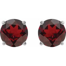 Platinum 7 mm Natural Mozambique Garnet Stud Earrings 1874:70731:P