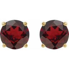 14K Yellow 7 mm Natural Mozambique Garnet Stud Earrings 1874:70713:P