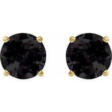 14K Yellow 8 mm Natural Black Onyx Stud Earrings 1874:70530:P