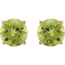 14K Rose 7 mm Natural Peridot Stud Earrings 1874:70678:P