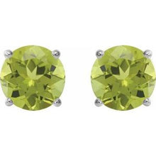 Sterling Silver 8 mm Natural Peridot Stud Earrings 1874:70840:P