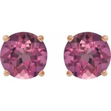 14K Rose 6 mm Natural Pink Tourmaline Stud Earrings 1874:70594:P