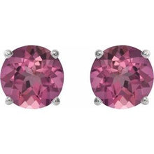 Platinum 6 mm Natural Pink Tourmaline Stud Earrings 1874:70378:P