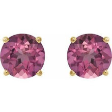 14K Yellow 6 mm Natural Pink Tourmaline Stud Earrings 1874:70630:P