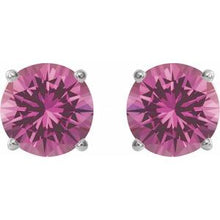 Platinum 7 mm Lab-Grown Pink Sapphire Stud Earrings 1874:70738:P