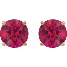 14K Rose 8 mm Lab-Grown Ruby Stud Earrings 1874:70761:P