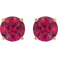 14K Yellow 7 mm Lab-Grown Ruby Stud Earrings 1874:70707:P