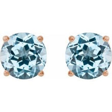 14K Rose 7 mm Natural Sky Blue Topaz Stud Earrings 1874:70680:P