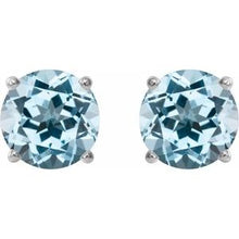 Platinum 6 mm Natural Sky Blue Topaz Stud Earrings 1874:70379:P