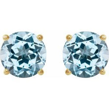 14K Yellow 7 mm Natural Sky Blue Topaz Stud Earrings 1874:70716:P