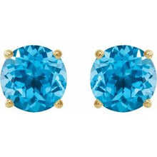 14K Yellow 8 mm Natural Swiss Blue Topaz Stud Earrings 1874:70807:P
