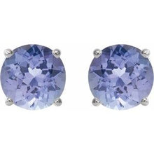 14K White 5 mm Natural Tanzanite Stud Earrings 1874:70006:P