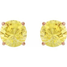 14K Rose 7 mm Lab-Grown Yellow Sapphire Stud Earrings 1874:70685:P