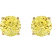 14K Yellow 8 mm Lab-Grown Yellow Sapphire Stud Earrings 1874:70809:P