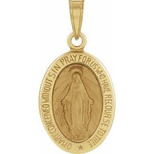 14K Yellow 15x11.5 mm Oval Hollow Miraculous Medal R45333:101:P
