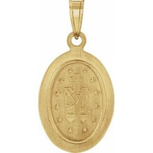 14K Yellow 15x11.5 mm Oval Hollow Miraculous Medal R45333:101:P