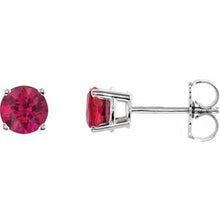 14K White 5 mm Natural Ruby Stud Earrings 1874:70005:P