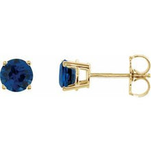 14K Yellow 5 mm Lab-Grown Blue Sapphire Stud Earrings 1874:70186:P