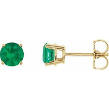 14K Yellow 5 mm Lab-Grown Emerald Stud Earrings 1874:70183:P
