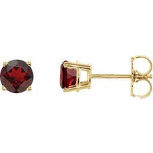 14K Yellow 5 mm Natural Mozambique Garnet Stud Earrings 1874:70125:P