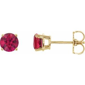 14K Yellow 5 mm Lab-Grown Ruby Stud Earrings 1874:70180:P