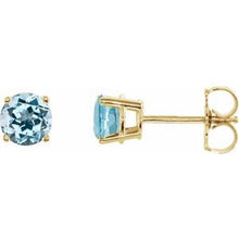 14K Yellow 5 mm Natural Sky Blue Topaz Stud Earrings 1874:70107:P