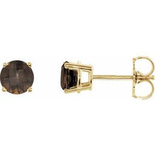 14K Yellow 5 mm Natural Smoky Quartz Stud Earrings 1874:70167:P