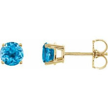 14K Yellow 5 mm Natural Swiss Blue Topaz Stud Earrings 1874:70113:P
