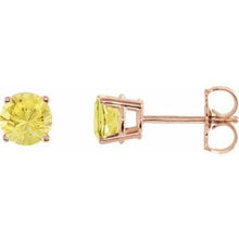 14K Rose 5 mm Natural Yellow Sapphire Stud Earrings 1874:70072:P