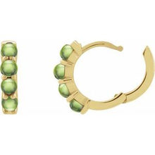 14K Yellow Natural Peridot Cabochon Hinged 14.7 mm  Hoop Earrings 87181:200:P