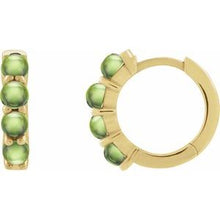 14K Yellow Natural Peridot Cabochon Hinged 14.7 mm  Hoop Earrings 87181:200:P