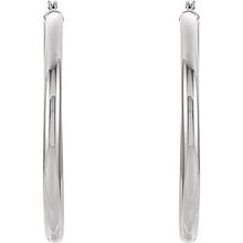 14K White Tube 40 mm Hoop Earrings 20826:163871:P